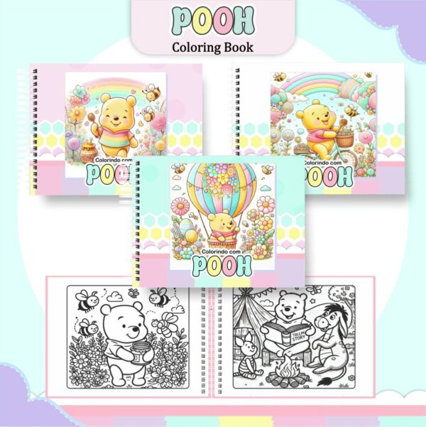 Livro de Colorir Ursinho Pooh Menina - Arquivo Digital