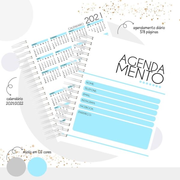 Combo Agendas Agendamentos Fem e Masc - Arquivo Digital - Imagem 5