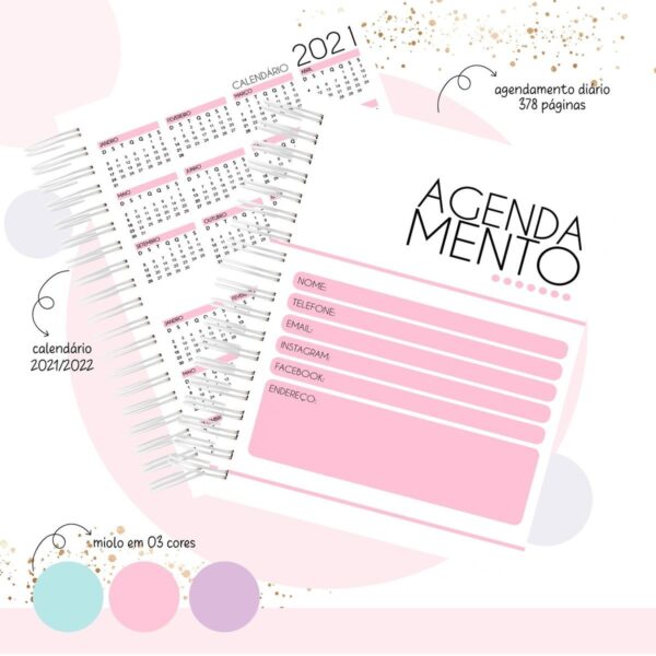 Combo Agendas Agendamentos Fem e Masc - Arquivo Digital - Imagem 4