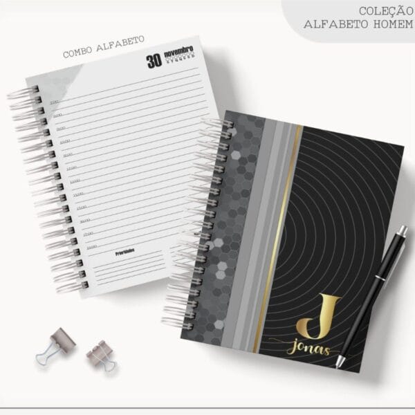 Combo Agendas Alfabeto Masculinas - Arquivo Digital