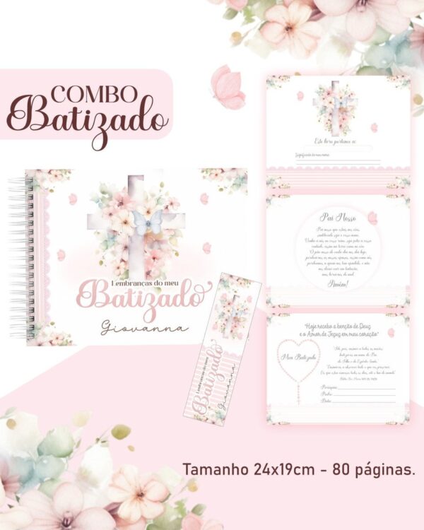 Combo Batizado Rosa - Encadernação - Imagem 2