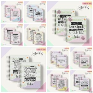 combo capas e canecas lettering arquivo digital scrapbook