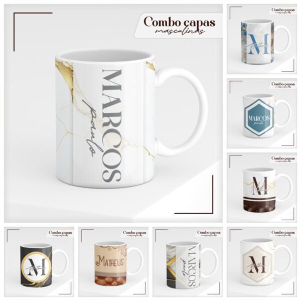 Combo Capas e Canecas Masculina - Arquivo Digital