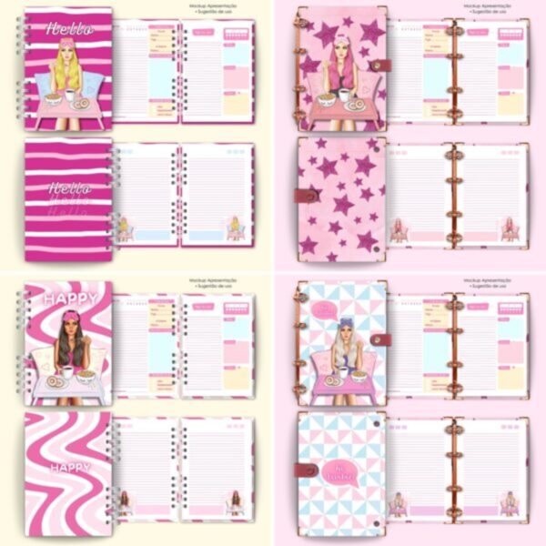 Combo Capas e Miolo Girls Canva -arquivo Digital