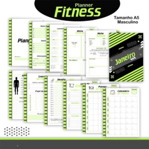 combo fitness feminino e masculino arquivo digital registros