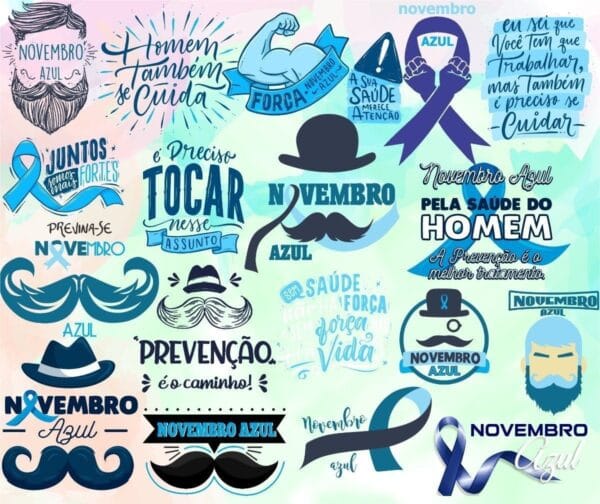 Combo Frases Novembro Azul Homem Motivacional Cuidado Png