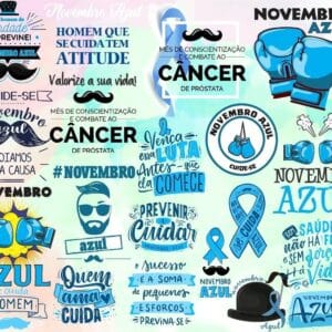 Combo Frases Novembro Azul Homem Motivacional Cuidado Png