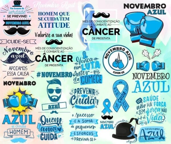 Combo Frases Novembro Azul Homem Motivacional Cuidado Png