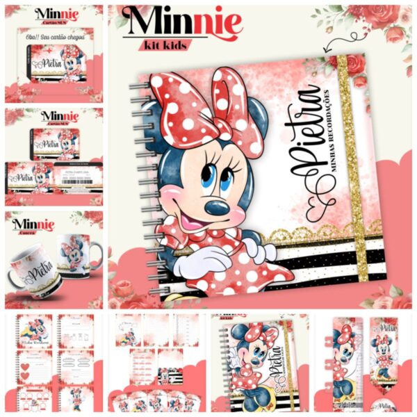 Combo Kids Minnie Vermelha - Arquivo Digital