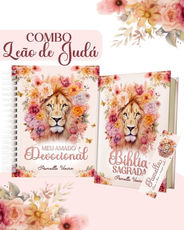 Combo Leão de Judá Rosa - Encadernação