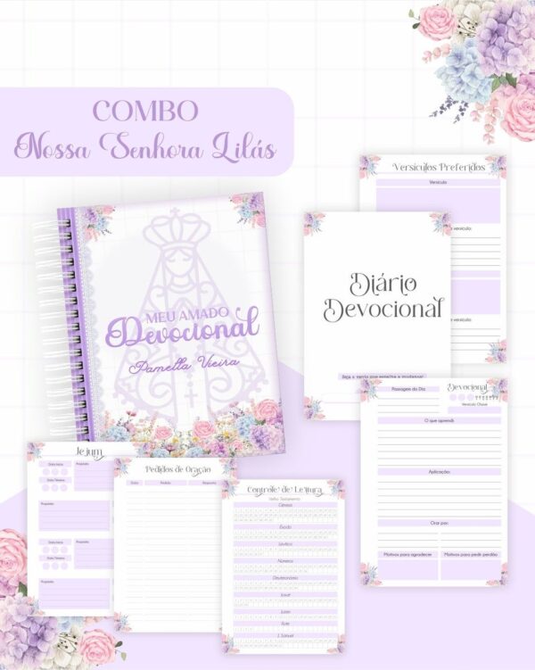 Combo Nossa Senhora Lilás - Encadernação