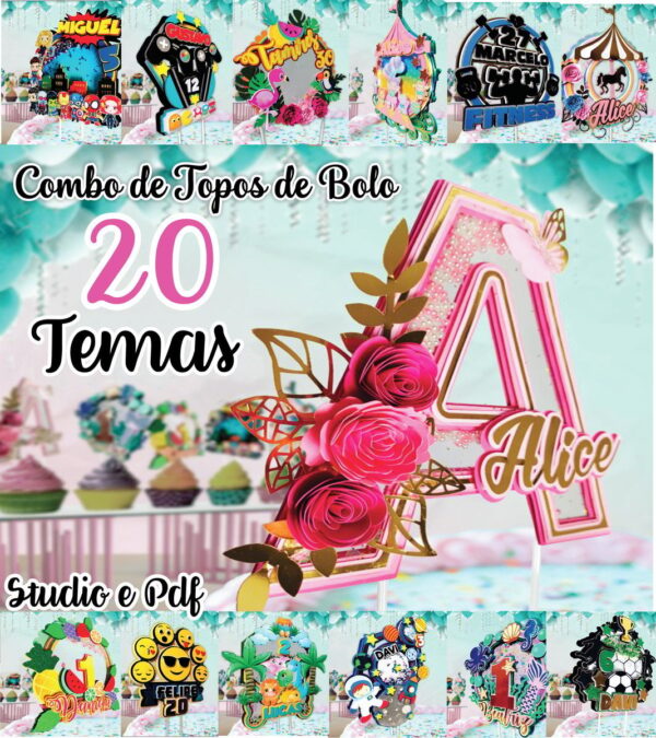 Combo Topos de Bolos Especiais - Arquivo Digital