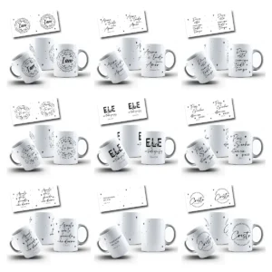Conjunto De Artes Digitais Caneca Com Versiculos