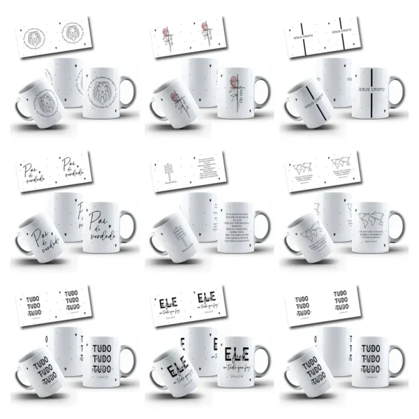 Conjunto De Artes Digitais Caneca Com Versiculos 4