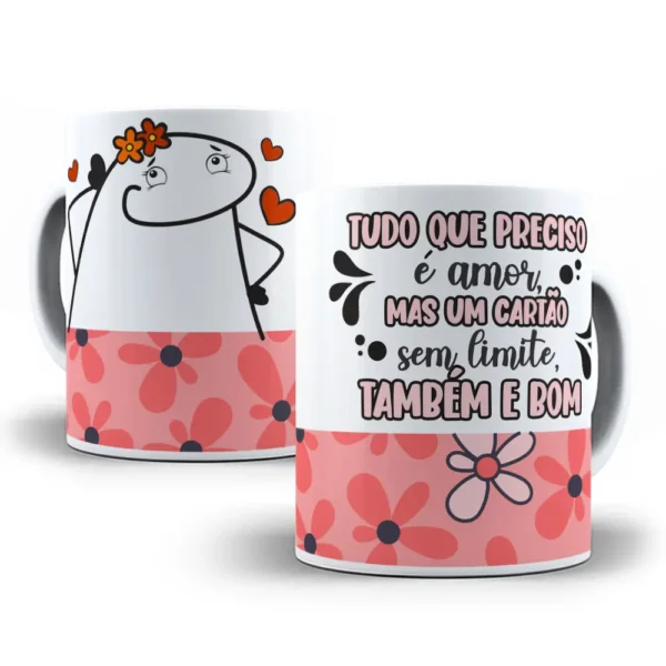 Conjunto de Estampas Canecas Flork Dia dos Namorados
