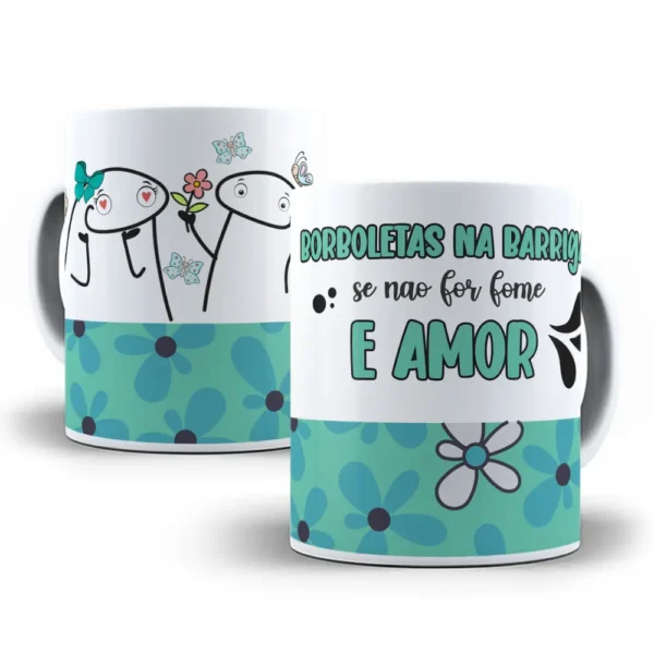 Conjunto de Estampas Canecas Flork Dia dos Namorados