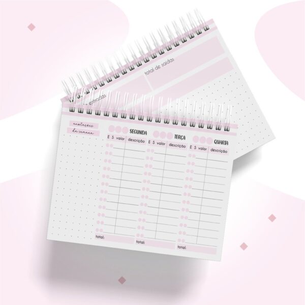 Controle Financeiro Semanal Feminino A6 - Arquivo Digital