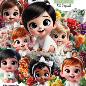 Creativos PNGs de Flores Calandivas com Mascotes para Design