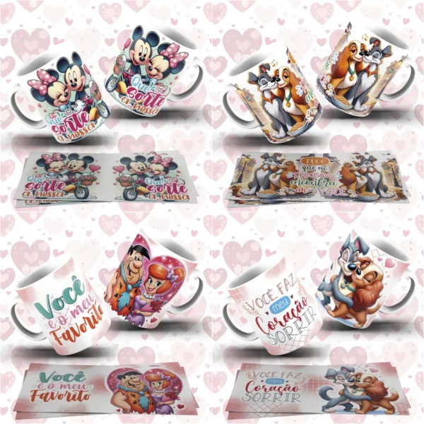 Criações Temáticas de Amor para Canecas - Arquivos JPG