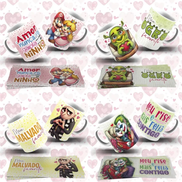 Criações Temáticas de Amor para Canecas - Arquivos JPG