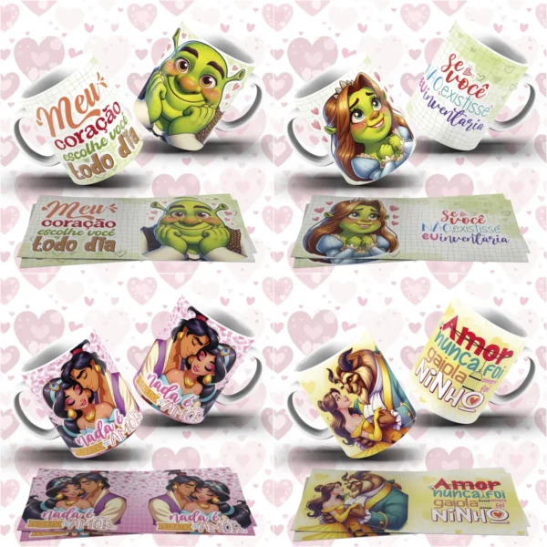 Criações Temáticas de Amor para Canecas - Arquivos JPG