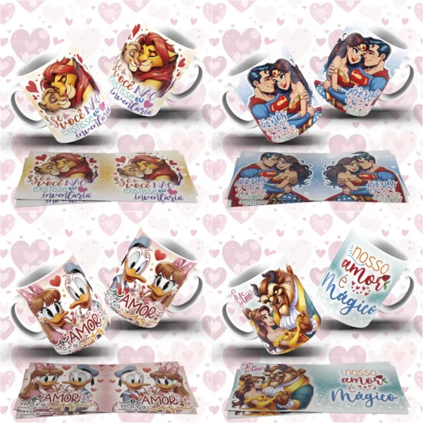 Criações Temáticas de Amor para Canecas - Arquivos JPG