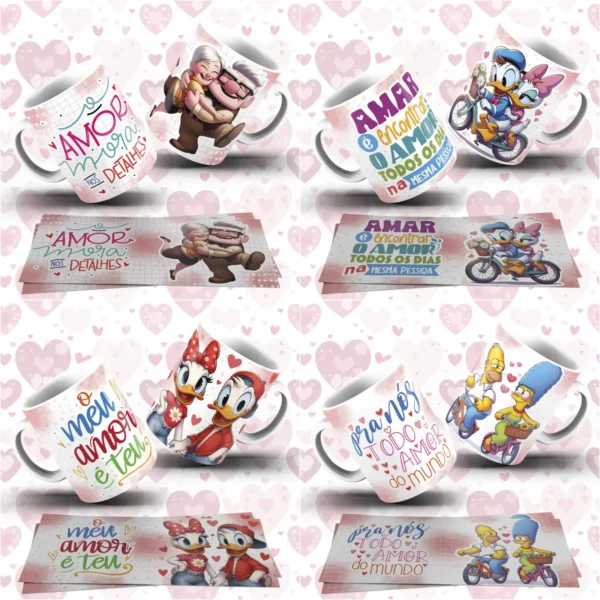 Criações Temáticas de Amor para Canecas - Arquivos JPG