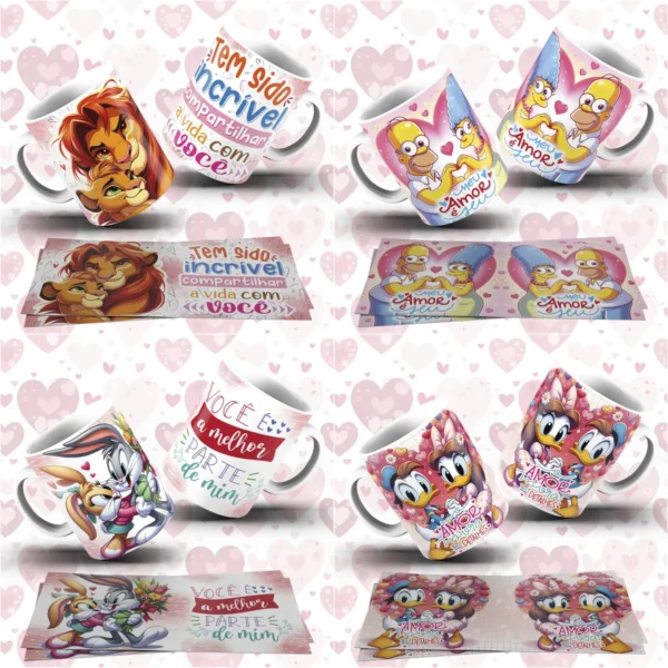 Criações Temáticas de Amor para Canecas - Arquivos JPG