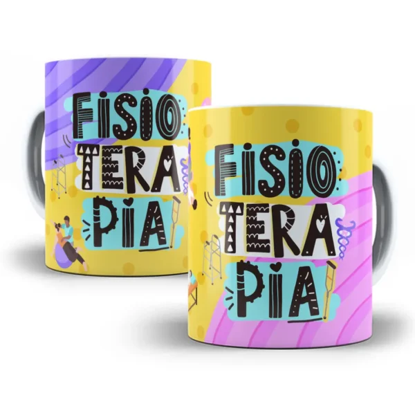 Design Caneca Colorida para Profissionais da Fisioterapia