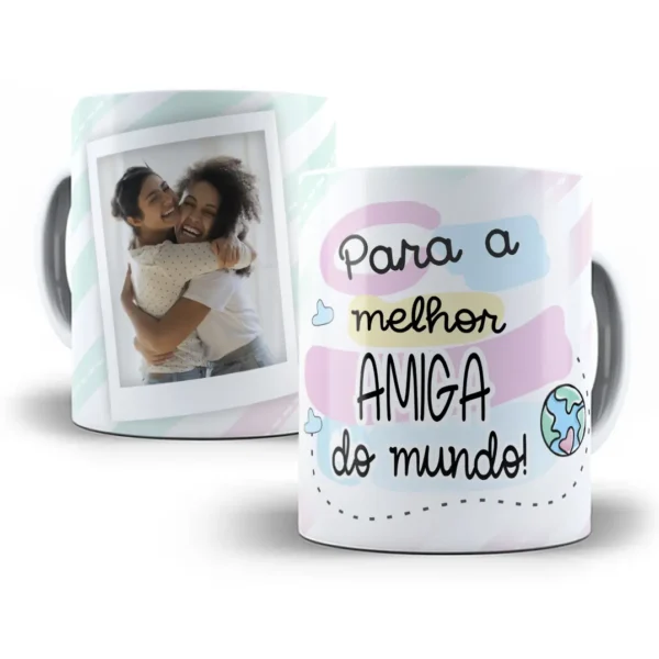 Design Caneca Único "Melhor Amiga" Para Personalização