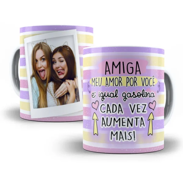 Design de Caneca: Amor de Amiga que Cresce