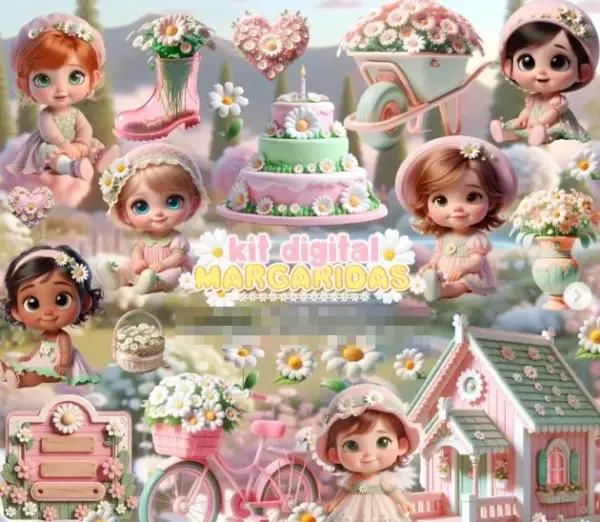 Designs Png Margaridas E Mascotinhas 3d Para Personalizacao