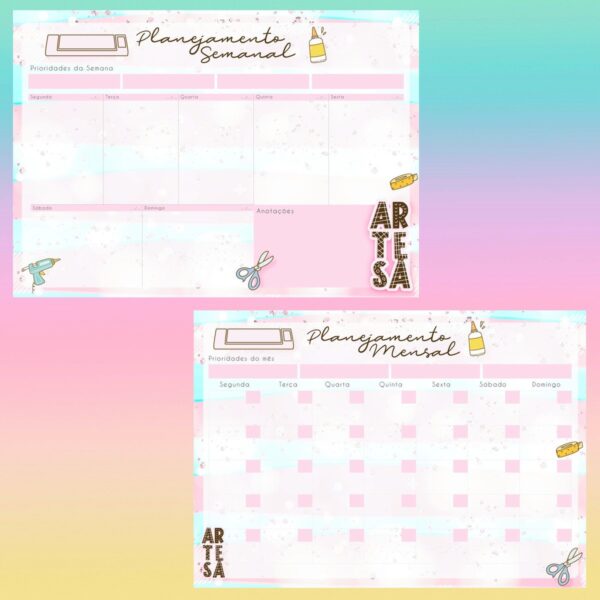 Desk Planner Artesã Papelaria - Arquivo Digital - Imagem 2