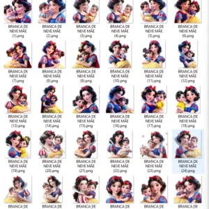Dia das Mães Branca de Neve - Kit de Arquivos PNG