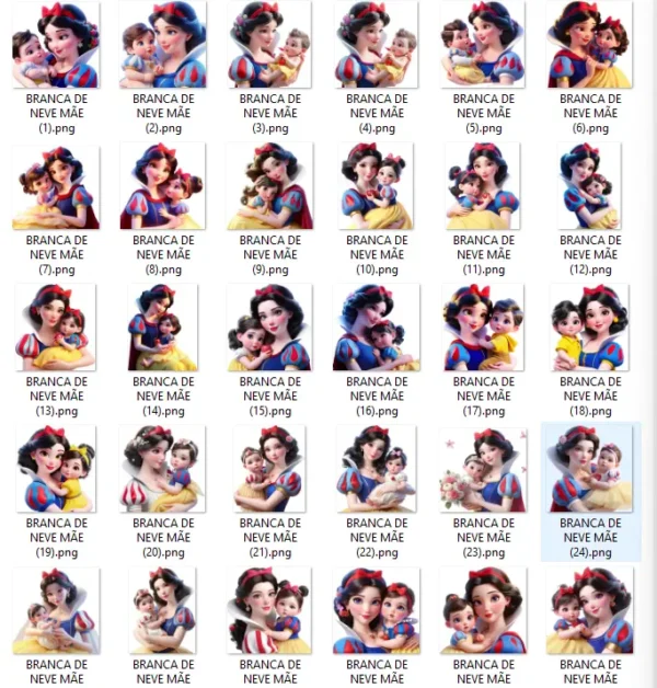 Dia das Mães Branca de Neve - Kit de Arquivos PNG