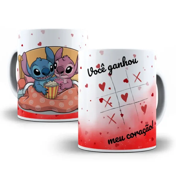 Dia dos Namorados: Canecas Personalizadas com Stitch em PNG
