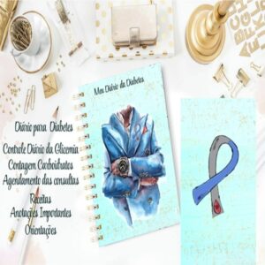 diario para diabetes arquivo digital papel e scrapbook