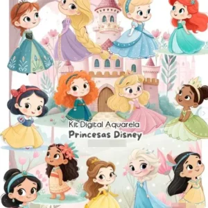 Download Princesas Disney, Estilo Aquarela em PNG