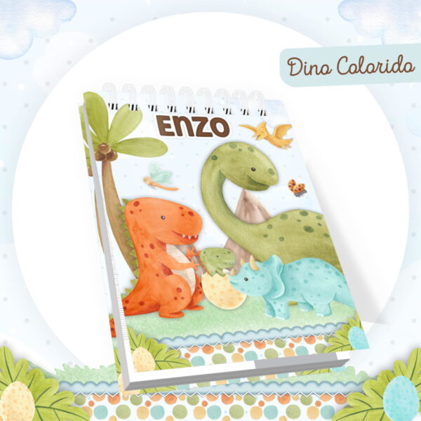 Encadernação Baby Dino Colorido - Arquivo Digital - Imagem 3