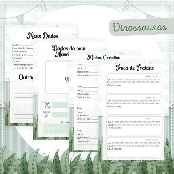 Encadernação Baby Dinossauros - Arquivo Digital