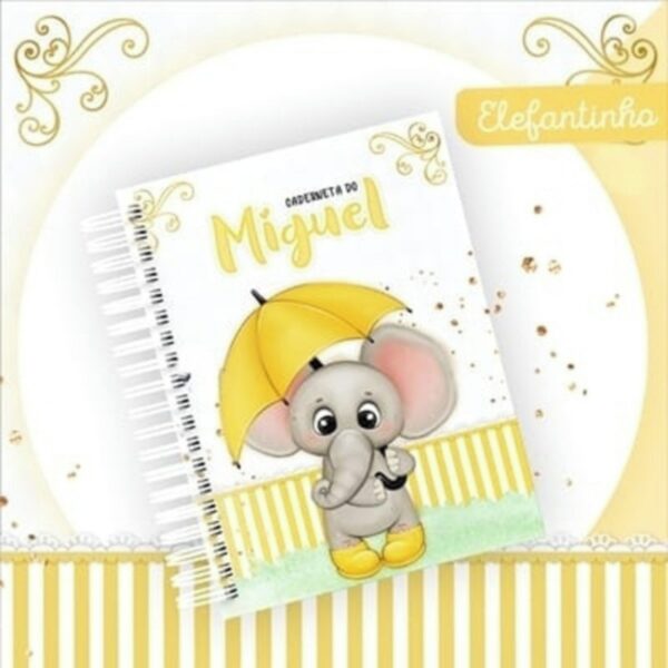 Encadernação Bebê Elefantinho Amarelo - Arquivo Digital