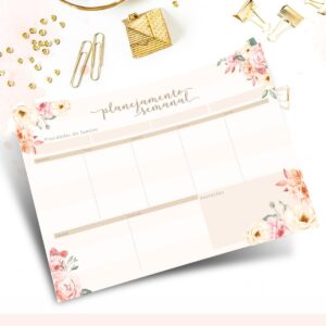 encadernacao digital desk planner floral planners