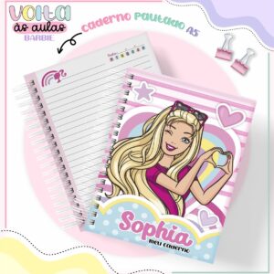 Encadernação Escolar Barbie - Arquivo Digital