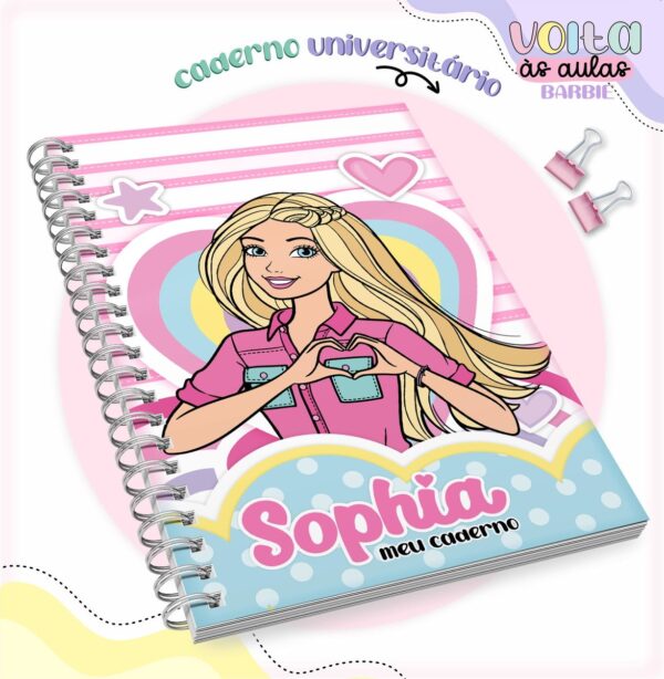 Encadernação Escolar Barbie - Arquivo Digital