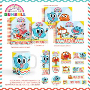 encadernacao escolar gumball arquivo digital cadernos escolar 1