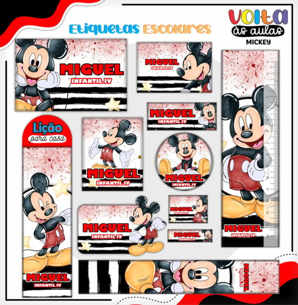 Encadernação Escolar Mickey - Arquivo Digital