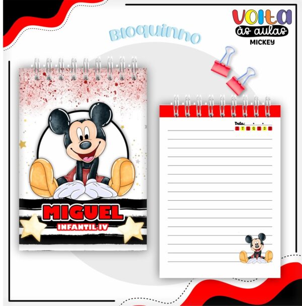 Encadernação Escolar Mickey - Arquivo Digital