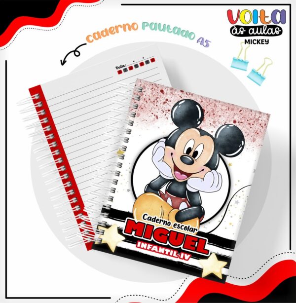 Encadernação Escolar Mickey - Arquivo Digital