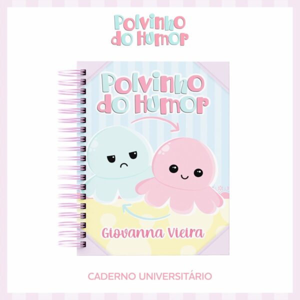 Encadernação Escolar Polvo do Humor Menina - Arquivo Digital - Imagem 2