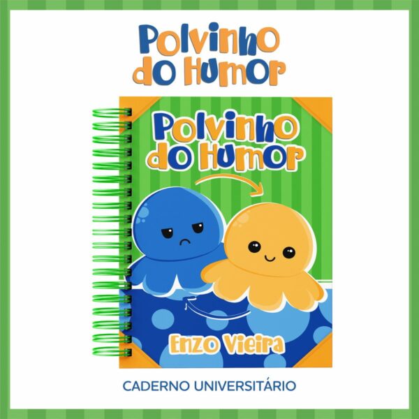 Encadernação Escolar Polvo do Humor Menino - Arquivo Digital - Imagem 2